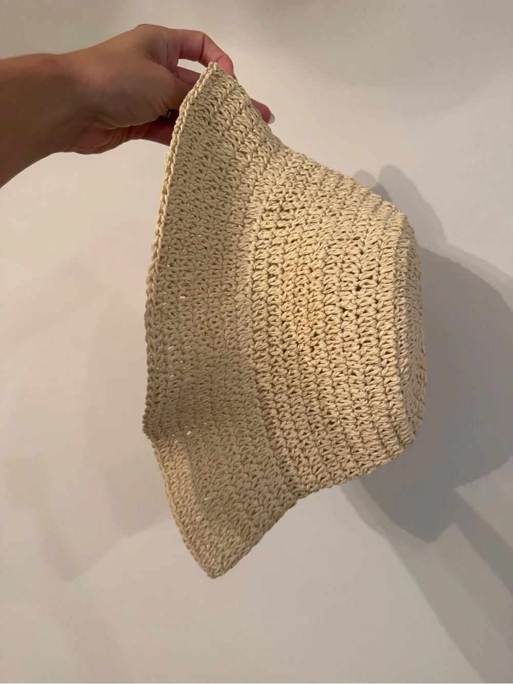 Universal Thread Cream Crochet Bucket Hat